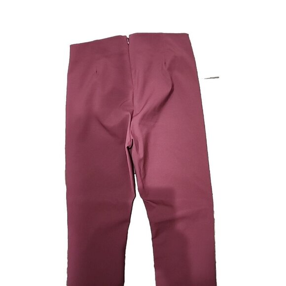 Theory Navalane Neoteric Womens Mid-Rise Burgundy Red Trouser Pants 4 - Picture 4 of 8